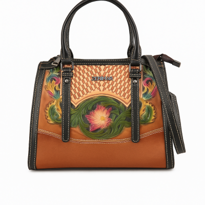 Bolso de piel doble asa 23x25x10 cm BUCLE