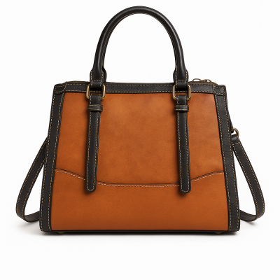 Bolso de piel doble asa 23x25x10 cm BUCLE