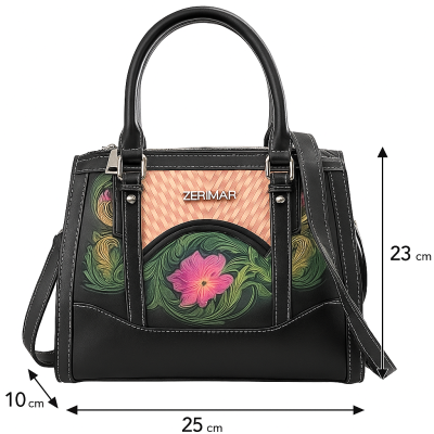 Bolso de piel doble asa 23x25x10 cm BUCLE