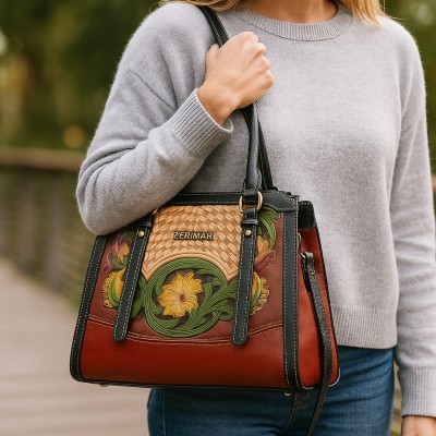 Bolso de piel doble asa 23x25x10 cm BUCLE