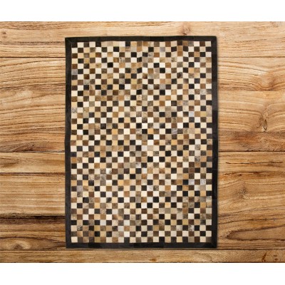 Alfombra de piel patchwork 180x120 cm CHESS Zerimar - 1