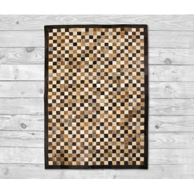 Alfombra de piel patchwork 180x120 cm CHESS Zerimar - 1