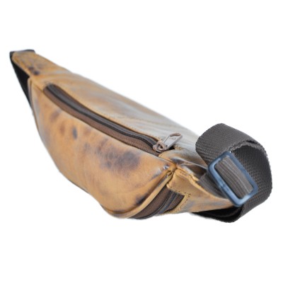 Riñonera de piel con varios compartimentos 30x11x7 cm