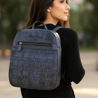 Mochila de piel natural 28x26x8 cm PAYEO