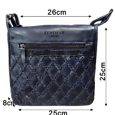 Bolso de piel grabado 26x25x8 cm ZONE