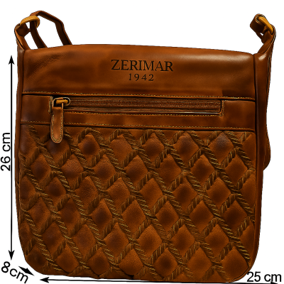 Bolso de piel grabado 26x25x8 cm ZONE