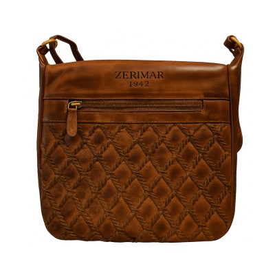 Bolso de piel grabado 26x25x8 cm ZONE