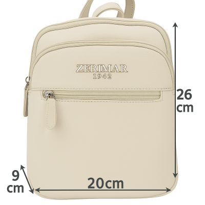 Mochila de piel natural 26x20x9 cm LISSE