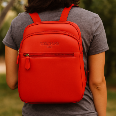 Mochila de piel natural 26x20x9 cm LISSE