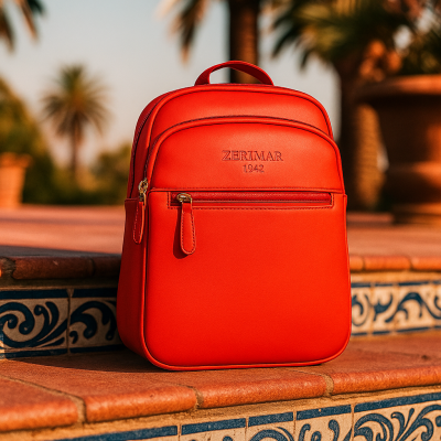 Mochila de piel natural 26x20x9 cm LISSE