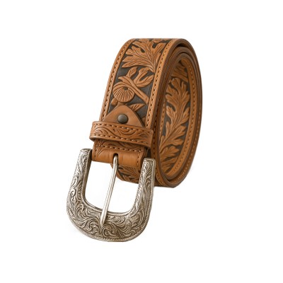 Cinturón de piel grabado 38...