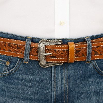 Cinturón de piel grabado 35 mm modelo WEST