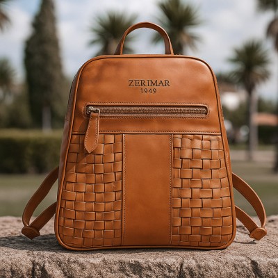 Mochila de piel natural 26x21x7 cm STILL