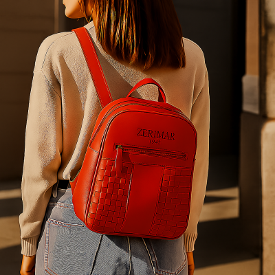 Mochila de piel natural 26x21x7 cm STILL