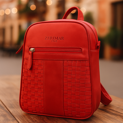 Mochila de piel natural 26x21x7 cm STILL