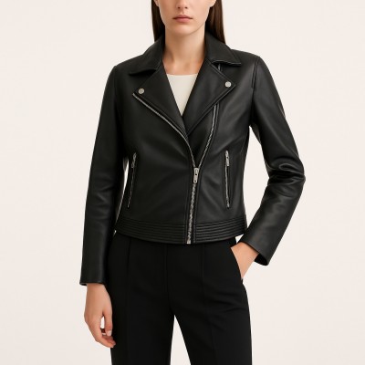 Chaqueta heavy de piel modelo JENNE