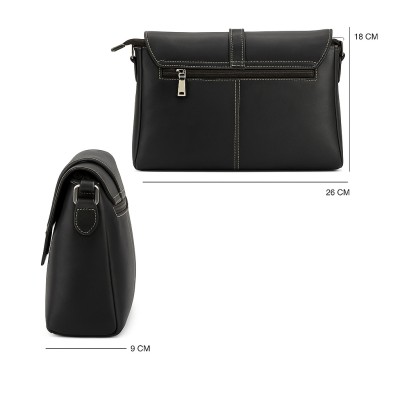 Bolso de piel bandolera 26x18x9 cm CLANE