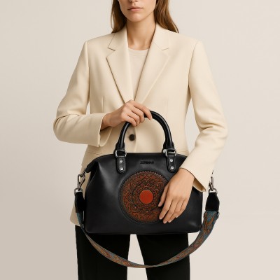 Bolso de piel doble asa 32x22x12 cm MILO