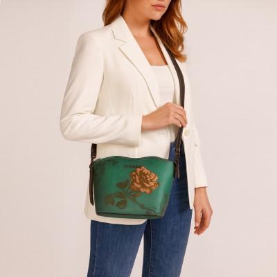 Bolso de piel bandolera 21x19x10 cm ROSE