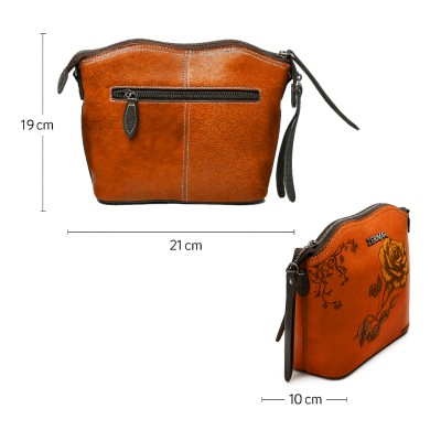 Bolso de piel bandolera 21x19x10 cm ROSE