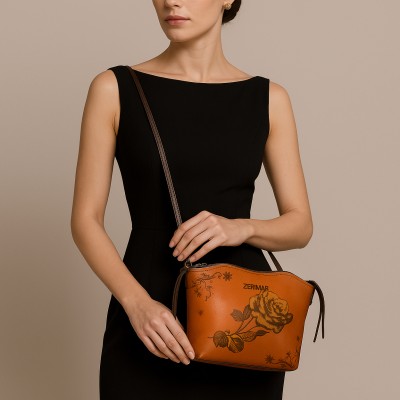 Bolso de piel bandolera 21x19x10 cm ROSE