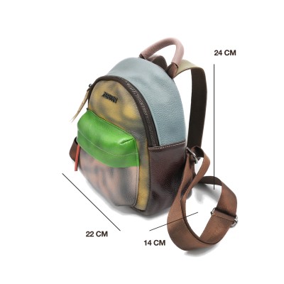 Mochila de piel natural 24x22x14 cm ZAMAN