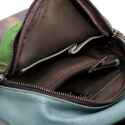 Mochila de piel natural 24x22x14 cm ZAMAN