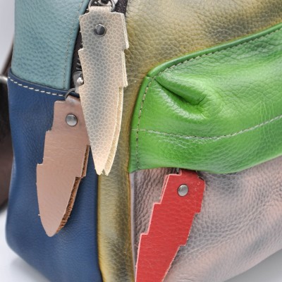 Mochila de piel natural 24x22x14 cm ZAMAN