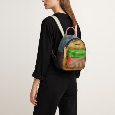 Mochila de piel natural 24x22x14 cm ZAMAN