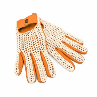 Guantes de piel con punto...