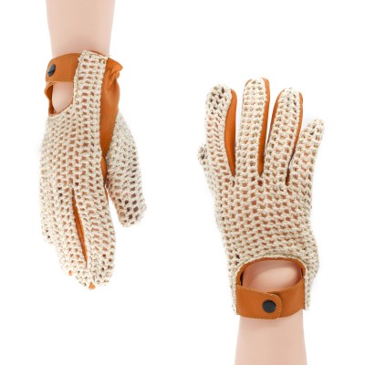 Guantes de piel con punto para conductor