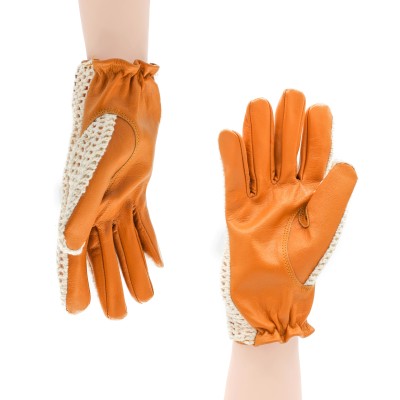 Guantes de piel con punto para conductor