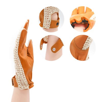 Guantes de piel con punto para conductor