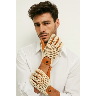 Guantes de piel con punto para conductor