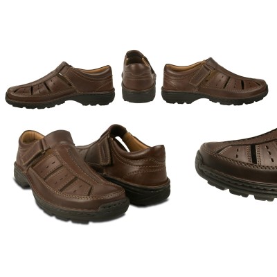 Sandalia de piel cerrada con velcro modelo SUGAR