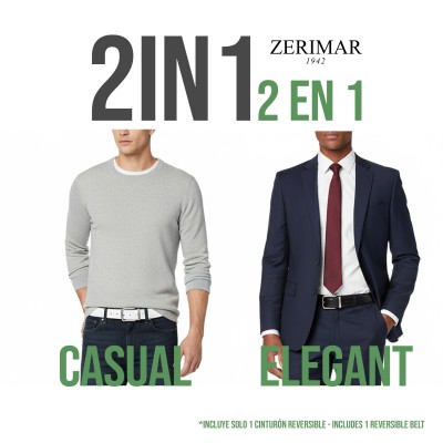 Cinturon reversible de piel de 32 mm modelo DOUBLO