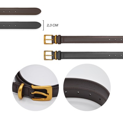 Cinturon de piel 2,3 cm modelo VELTO