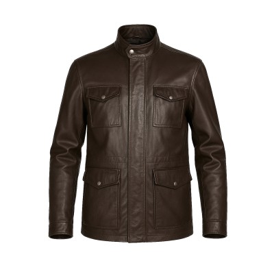 Chaqueta de piel con doble...