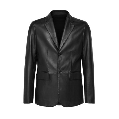 Blazer con botones de piel...