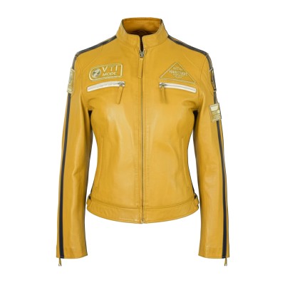 Chaqueta heavy de piel con...