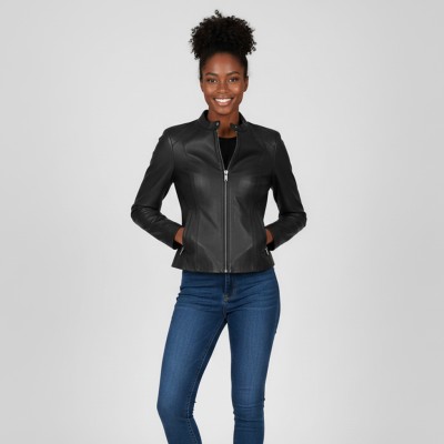 Chaqueta de piel con cremallera modelo CANAZEI