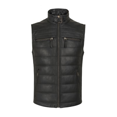 Chaleco acolchado de cuero...