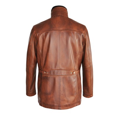 Chaqueta de piel con doble cremallera desmontable MESSY