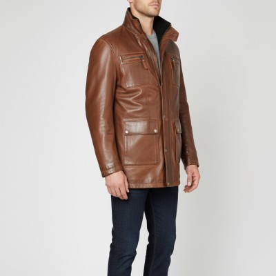 Chaqueta de piel con doble cremallera desmontable MESSY