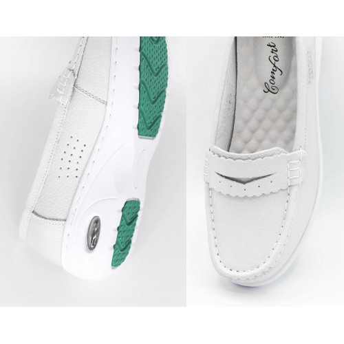 Mocasines de piel antifaz con camara de aire y plantilla comfort