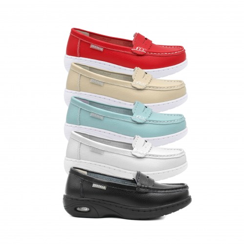 Mocasines de piel antifaz con camara de aire y plantilla comfort