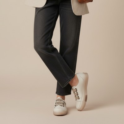 Zapatos de piel con cierre ajustable elastico BABY