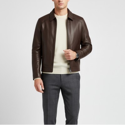 Chaqueta cuello clasico de piel JUTE