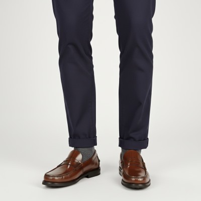 Mocasines burdeos de piel natural con antifaz talla PLUS