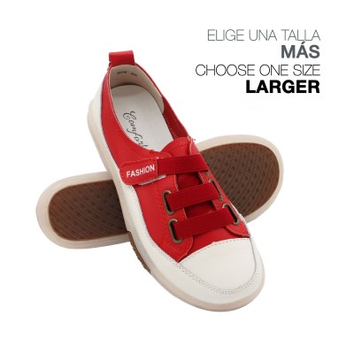 Zapatos de piel con cierre ajustable elastico BABY